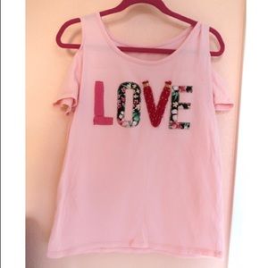 Justice Pink Off the Shoulder Top
